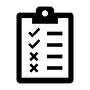 Icon of a checklist on a clipboard