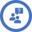 Icon of two people asking a question