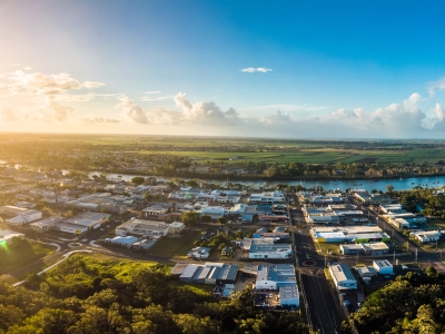 Birds eye view of Bundaberg Queensland