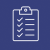 Icon of a ticked checklist on a clipboard