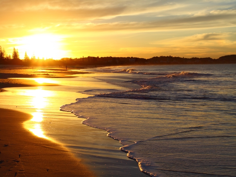 Sunset over beach